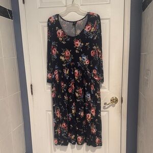 Agnes & Dora Navy Dress with Pink and Blue Floral